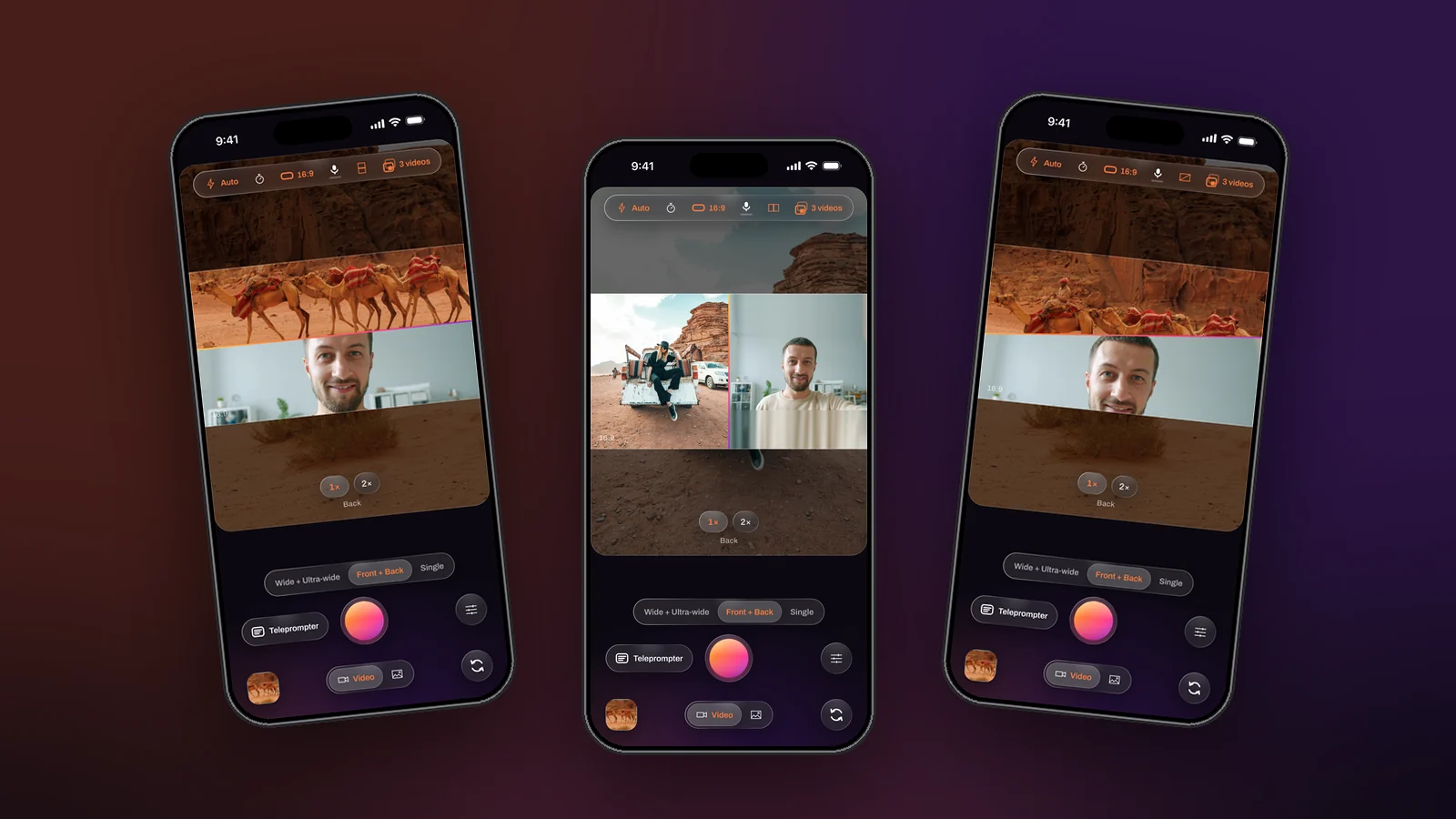 Split-screen video on iPhone: over/under, side by side and diagonal, in one take