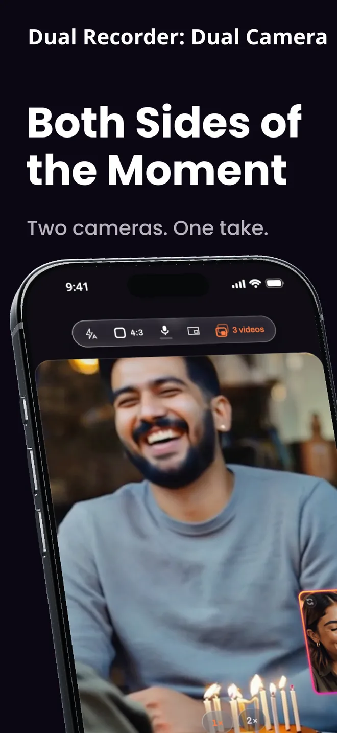 App Store screenshot: Both sides of the moment