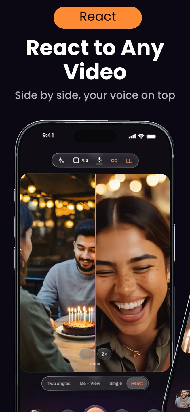 App Store screenshot: React to any video, as a Duet