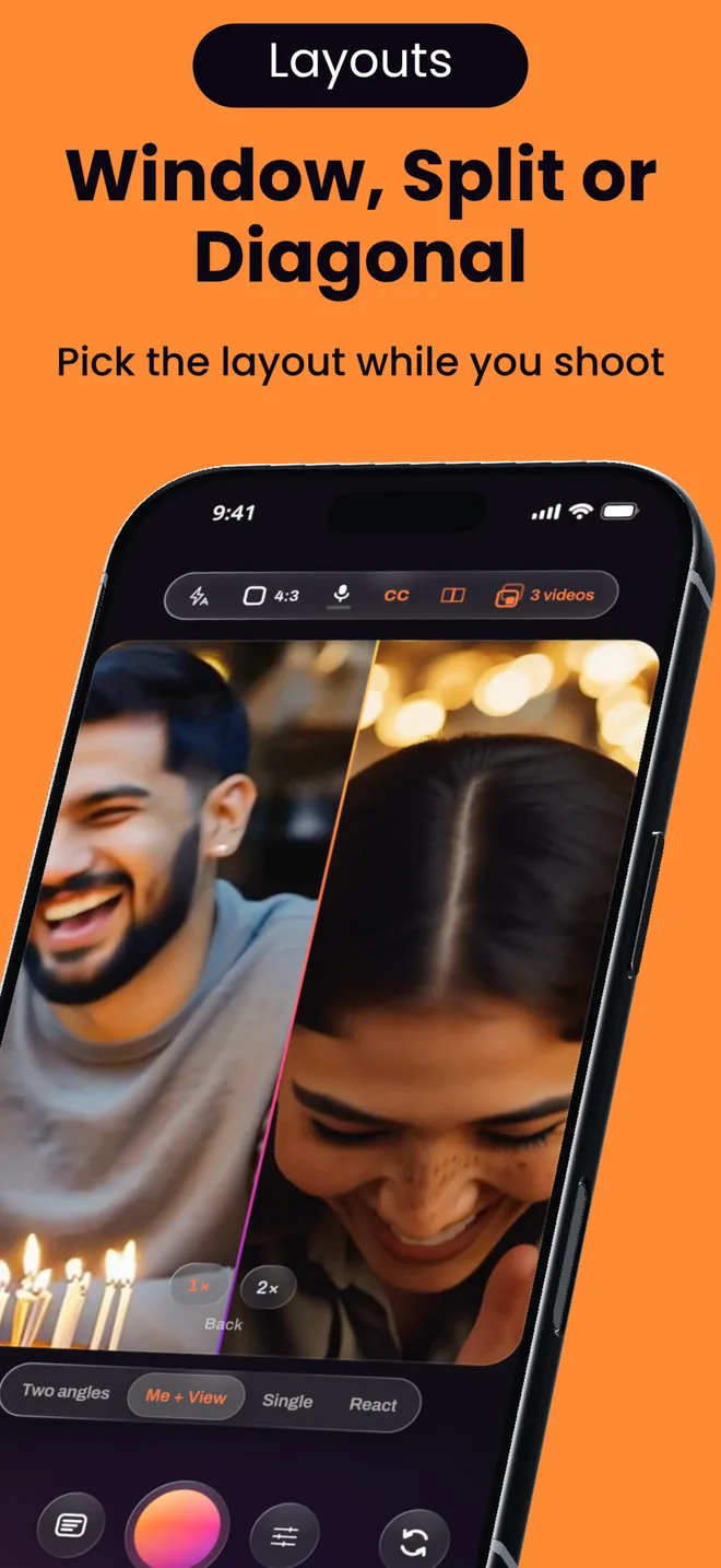 App Store screenshot: Window, split or diagonal