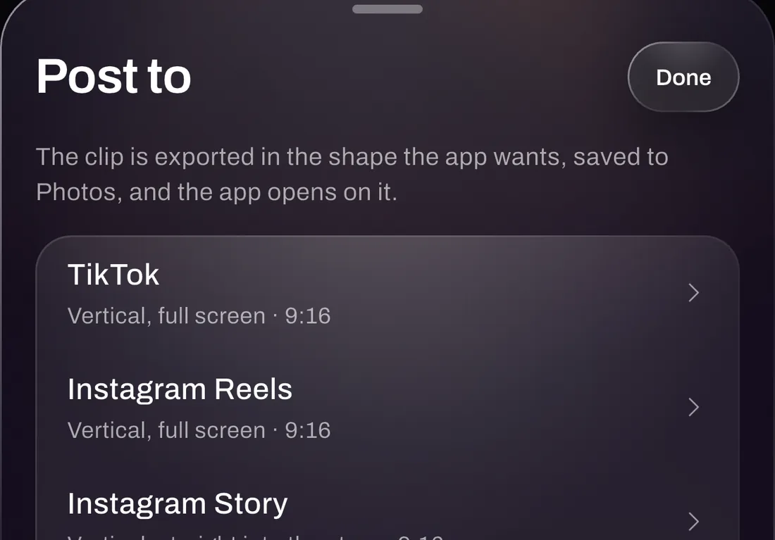 The Post to sheet listing TikTok, Instagram Reels, Instagram Story, YouTube Shorts and YouTube